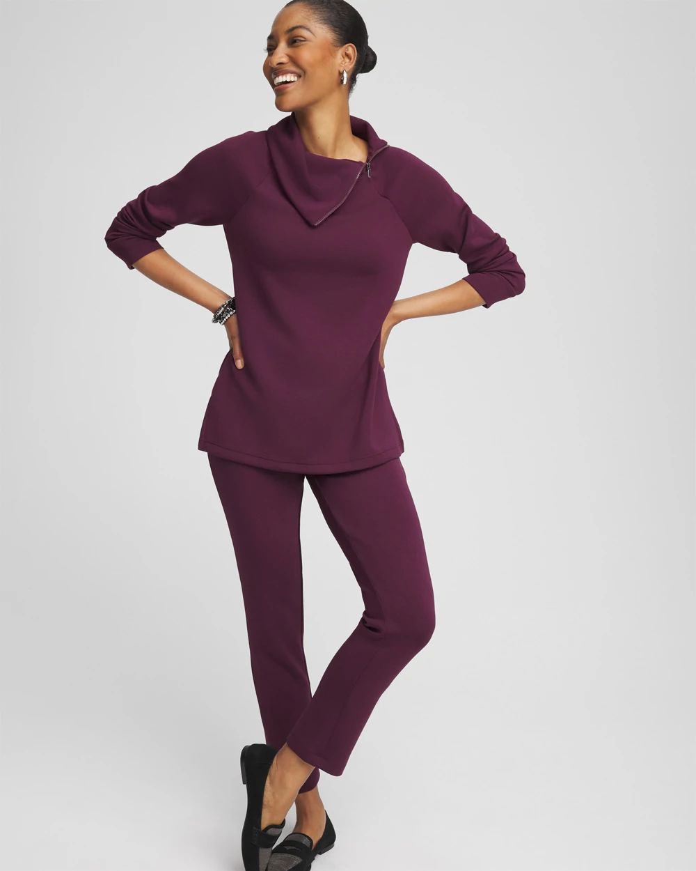 Zenergy® Scuba Zip Neck Tunic | Chico's Zenergy® Scuba Zip Neck Tunic | Chico's